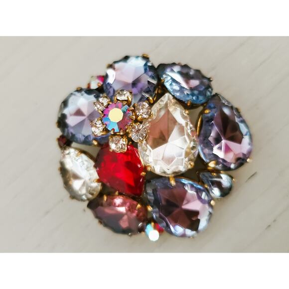 What is the authenticity and value of this unsigned Givre  Vintage Antique Rare Germany Glass Rhinestone Brooch